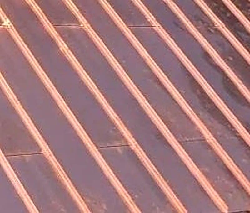 Copper roofing and cladding material swatch